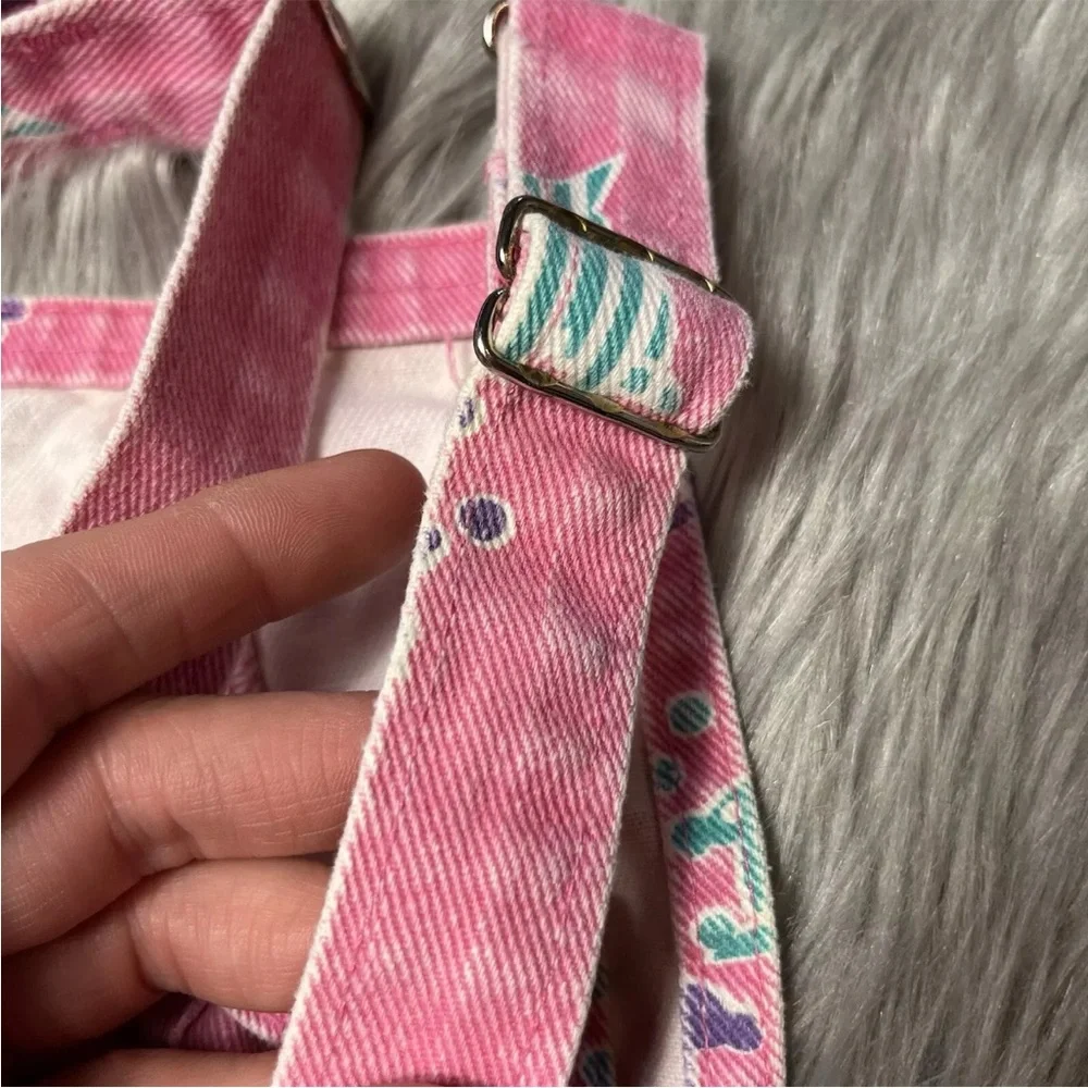 Vintage Oshkosh Bgosh Union Made USA Pink Clown Girls Overalls *Play Condition
